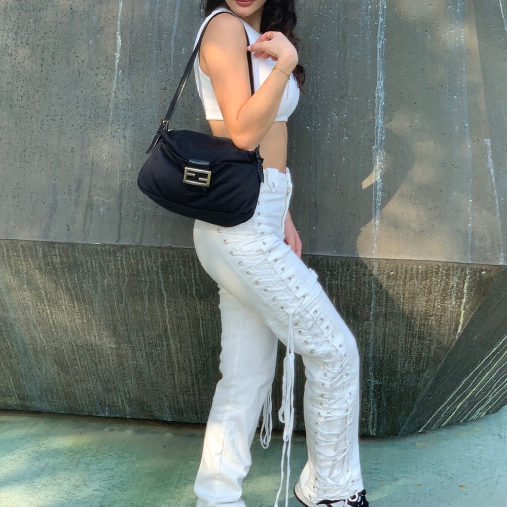 Authentic vintage Fendi black mama baguette